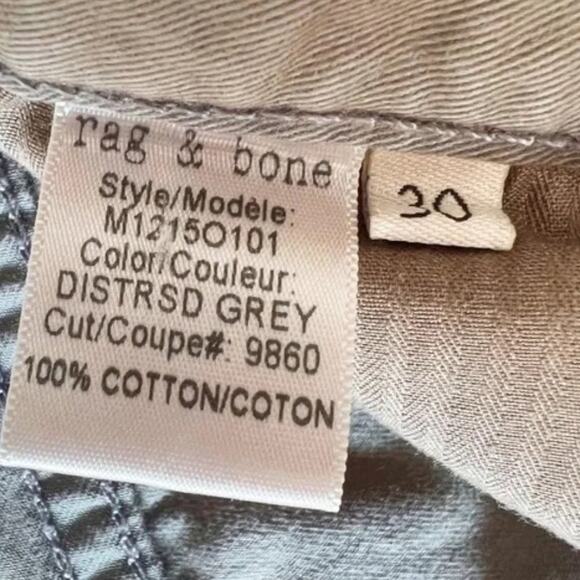 RAG & BONE Men's Distressed Green Standard Issue Fit 3 Slim Straight Leg Sz 30 - Picture 8 of 8